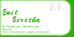 emil beretka business card